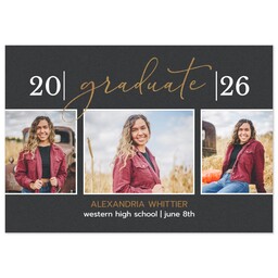 3.5x5 Same-Day Postcard with Elegant Script Graduate 2026 design