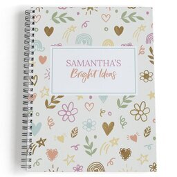 Spiral Bound Journal - 80 page with Hearts and Thoughts design