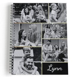 Spiral Bound Journal - 80 page with Simple Collage Gold design