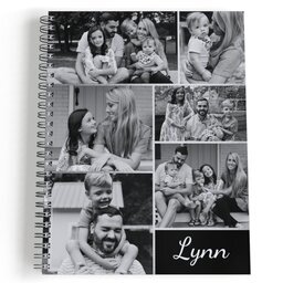 Spiral Bound Journal - 80 page with Simple Collage Silver design