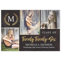 3.5x5 Same-Day Postcard with Wood Grain Graduate 2026 design