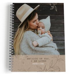 Spiral Bound Journal - 80 page with Love is Mom Gold design