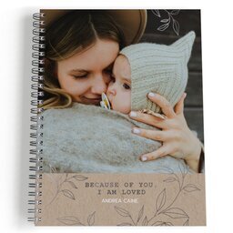 Spiral Bound Journal - 80 page with Love is Mom Silver design