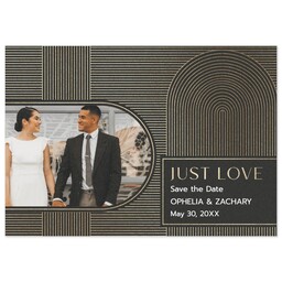 3.5x5 Same-Day Postcard with Love Lines Black Save the Date design
