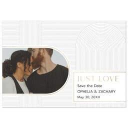 3.5x5 Same-Day Postcard with Love Lines White Save the Date design
