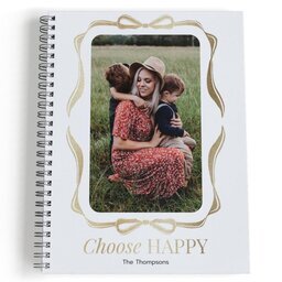 Spiral Bound Journal - 80 page with Tied To It Gold design