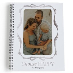 Spiral Bound Journal - 80 page with Tied To It Silver design