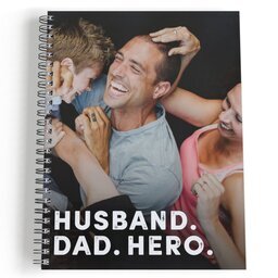 Spiral Bound Journal - 80 page with Husband Dad Hero design