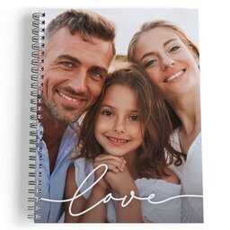 Spiral Bound Journal - 80 page with Love Script design