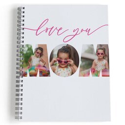 Spiral Bound Journal - 80 page with Love You Mom design