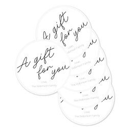 Round Sticker 3"x3" - Set of 6 with A Gift For You design