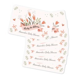 Rectangle Sticker 3"x2" - Set of 6 with Baby In Bloom design