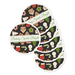 Round Sticker 3"x3" - Set of 6 with Baking Spirits Bright design