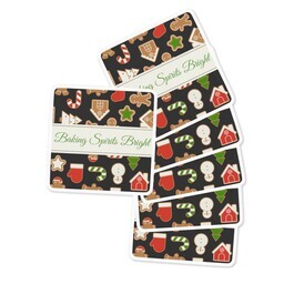 Square Sticker 3"x3" - Set of 6 with Baking Spirits Bright design