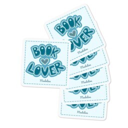 Square Sticker 3"x3" - Set of 6 with Book Lover design