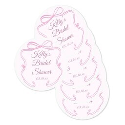 Round Sticker 3"x3" - Set of 6 with Bridal Bows design