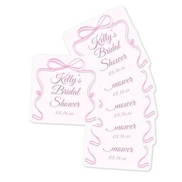 Square Sticker 3"x3" - Set of 6 with Bridal Bows design