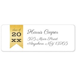 Address Label Sheet with Golden Ribbon 20XX design