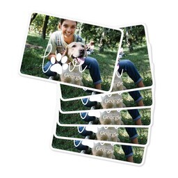 Rectangle Sticker 3"x2" - Set of 6 with Loveable Pet design