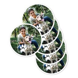 Round Sticker 3"x3" - Set of 6 with Loveable Pet design