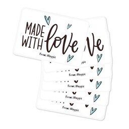 Rectangle Sticker 3"x2" - Set of 6 with Made With Love design