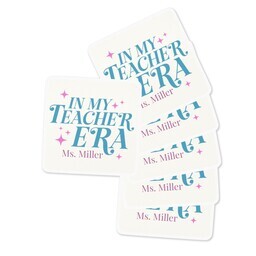 Square Sticker 3"x3" - Set of 6 with Teacher Era design