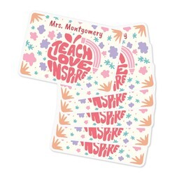 Rectangle Sticker 3"x2" - Set of 6 with Trendy Teacher design