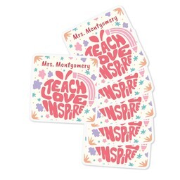 Square Sticker 3"x3" - Set of 6 with Trendy Teacher design