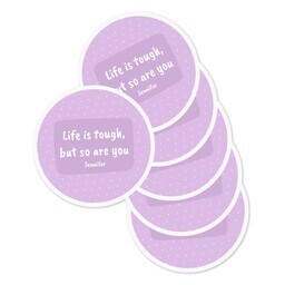 Round Sticker 3"x3" - Set of 6 with Words Of Encouragement design
