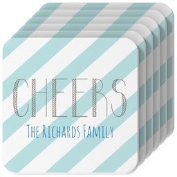 Photo Coasters, Set Of 6 with Elegant Cheers design