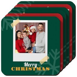 Photo Coasters, Set Of 6 with 4 Photos Christmas design