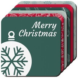 Photo Coasters, Set Of 6 with Christmas Patterns design
