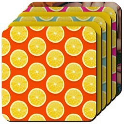 Photo Coasters, Set Of 6 with Lemon Squeezy design