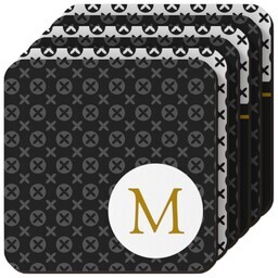 Photo Coasters, Set Of 6 with X Patterns design