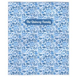 Quilted Throw 50"x60" with Blue Floral design