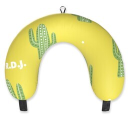 Travel Neck Pillow with Cactus Travel Pillow design