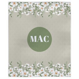 Quilted Throw 50"x60" with Floral Monogram design