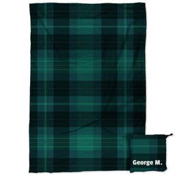 Travel Blanket Kit 41"x60" with Green Plaid Travel Blanket design