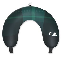Travel Neck Pillow with Green Plaid Travel Pillow design