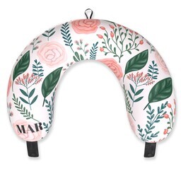 Travel Neck Pillow with Watercolor Florals Travel Pillow design
