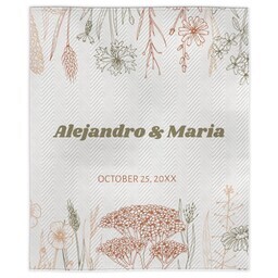 Quilted Throw 50"x60" with Wildflowers design