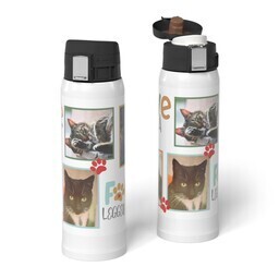 Water Bottle with Flip Top Lid with Four Legged Love design