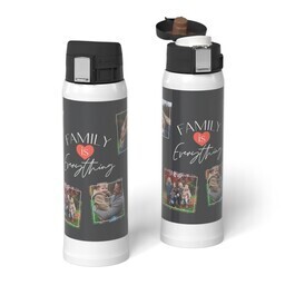 Water Bottle with Flip Top Lid with Love is Everything design