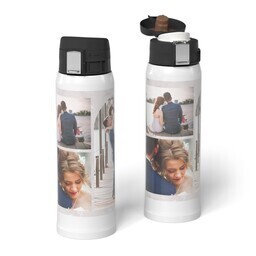 Water Bottle with Flip Top Lid with Marbled Monogram design