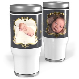 Stainless Steel Tumbler, 14oz with Art Deco Joy design