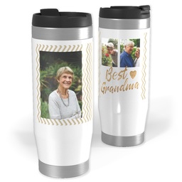 Photo Travel Tumbler with Best Grandma Chevron design