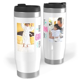 Photo Travel Tumbler with Best Grandma Ever Brights design