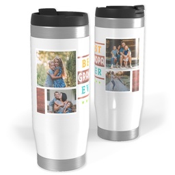 Photo Travel Tumbler with Best Grandpa Ever Collage design