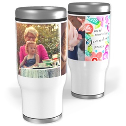 Stainless Steel Tumbler, 14oz with Botanical Grandma design