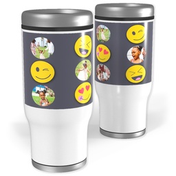 Stainless Steel Tumbler, 14oz with Emoji Fun design